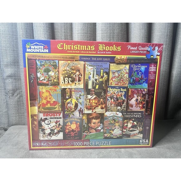 White Mountain Puzzles Christmas Books 1000 Pcs #1426 Complete New Sealed - Picture 1 of 4